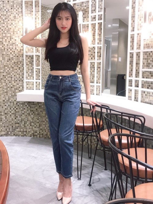 Quần Skinny lửng xanh đậm B7293