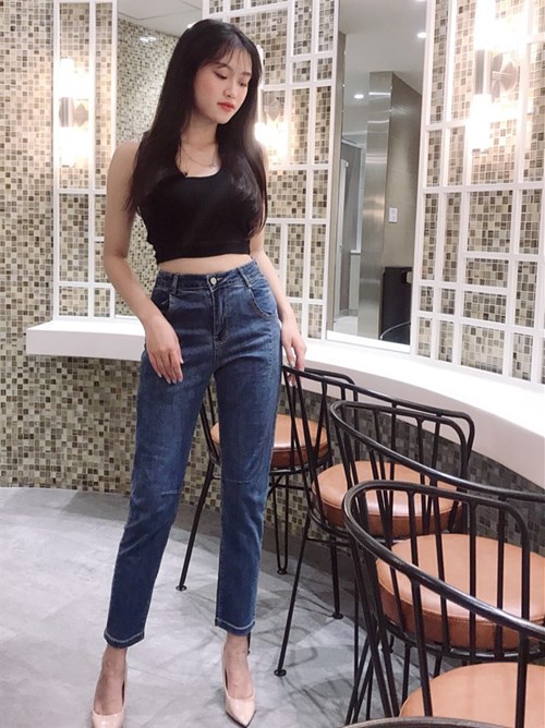 Quần Skinny lửng xanh đậm B7293