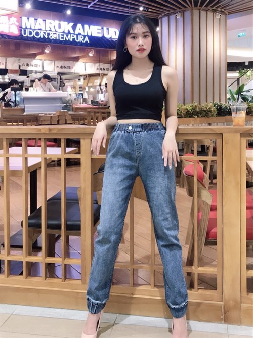 Quần baggy xanh cạp chun B7341 