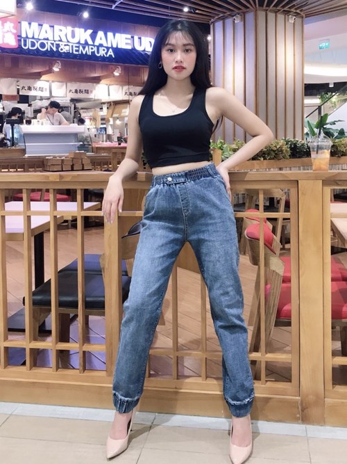 Quần baggy xanh cạp chun B7341 