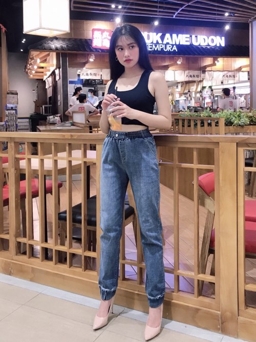 Quần baggy xanh cạp chun B7341 