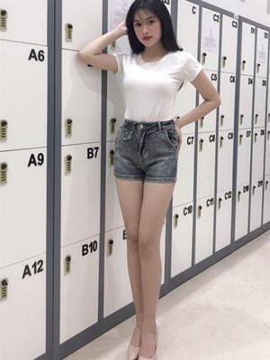 Quần Short lưng cao màu xám S1273 