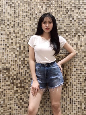 Quần Short màu xanh tua gấu S1285