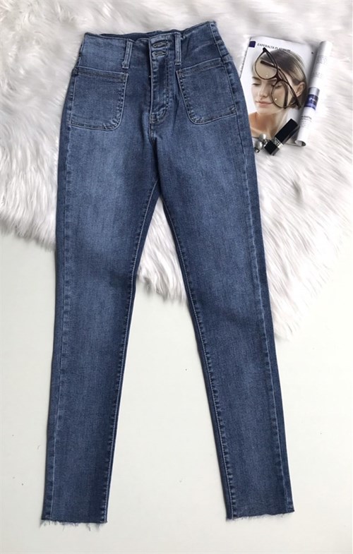 Quần côn cạp cao túi ốp Mã D6941