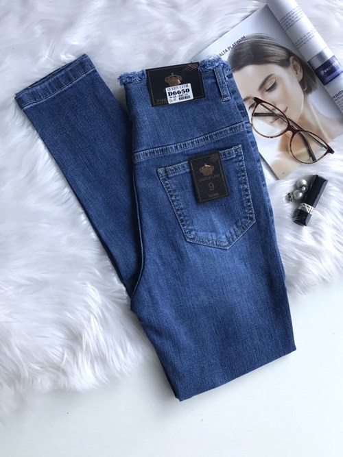 Quần ống côn cạp cao tua rua D6650