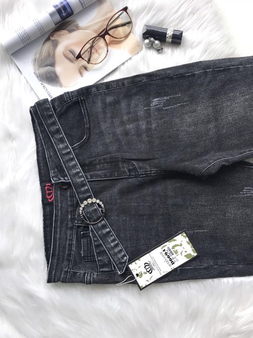 Quần ống côn xước dây đai chéo D6694