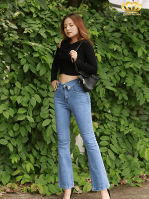 jean ống loe xanh - DV6899