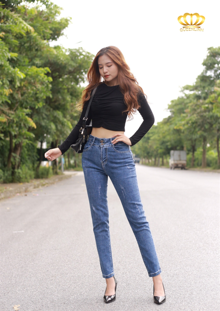 jean boy 2 khuy xước - B7491