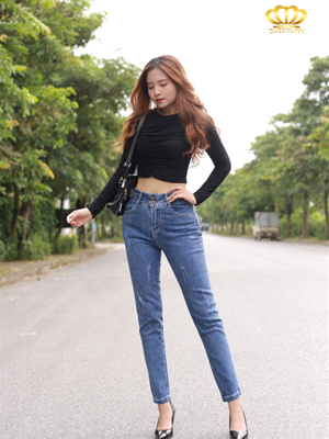 jean boy 2 khuy xước - B7491