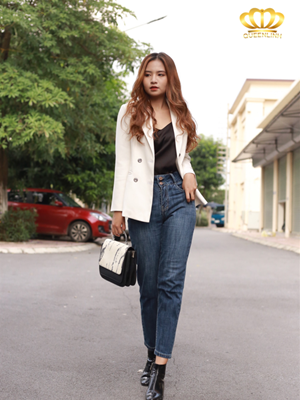 jean boy 2 khuy xanh đậm