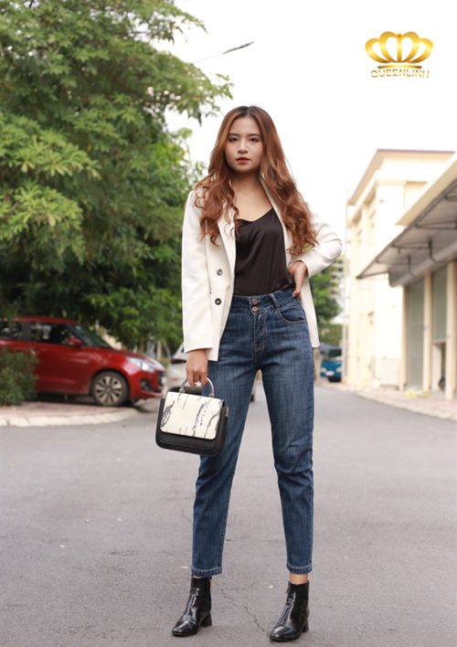 jean boy 2 khuy xanh đậm