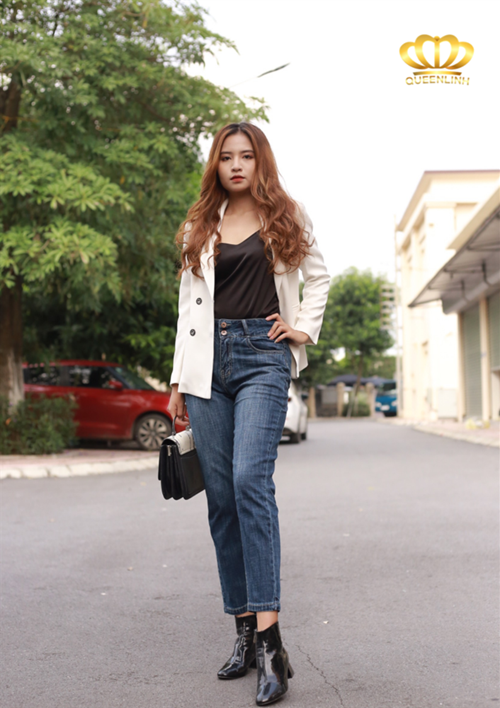 jean boy 2 khuy xanh đậm